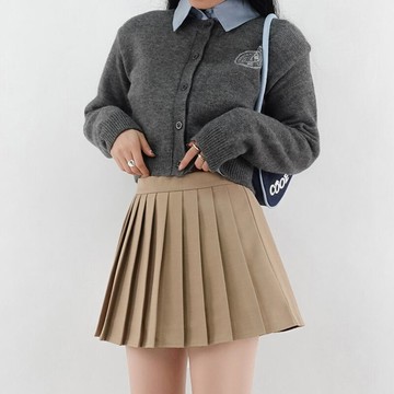 【限時免運】卡其色百褶裙秋冬女2023新款百褶裙褲A字灰色學院風西裝半身短裙