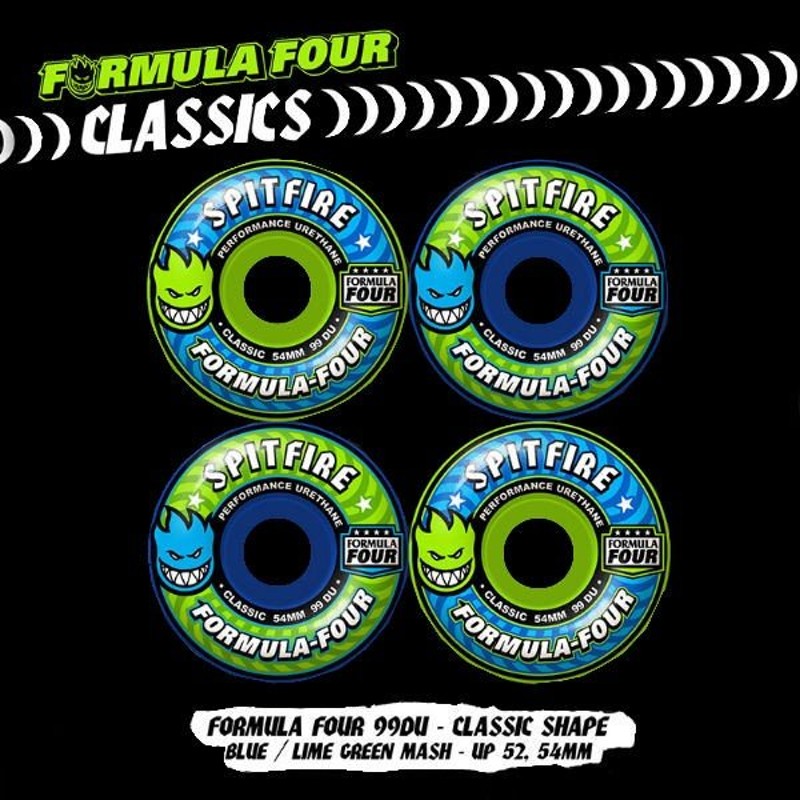 スピットファイア SPIT FIRE SPITFIRE WHEELS ウィール スケートボード FORMULA FOUR 99DURO 【超歓迎】