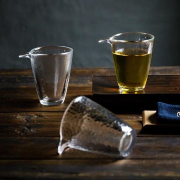 錘目紋玻璃公道杯 加厚耐熱透明玻璃茶海分茶器功夫茶具大號勻杯