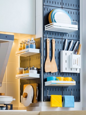 廚房置物架免打孔壁掛式家用調料用品大全刀架洞洞板收納架子墻上