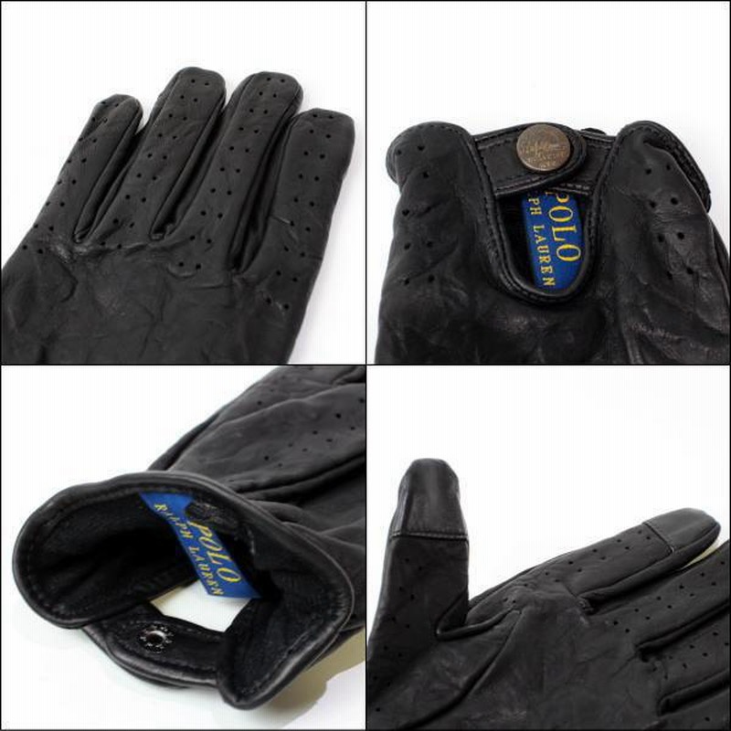 ラルフローレン　羊革手袋　シープレザー　ブラック　M/M POLO RALPH LAUREN ポロ ラルフローレン 手袋 グローブ スマホ