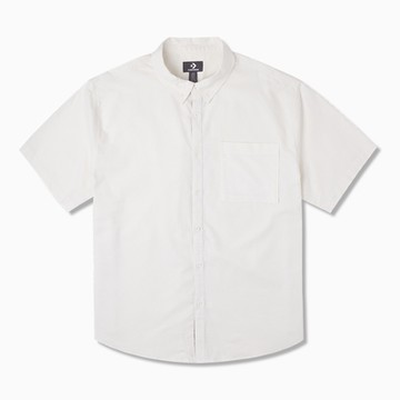 CONVERSE BASIC WOVEN SHIRT  短袖襯衫 男 白色-10025290-A03