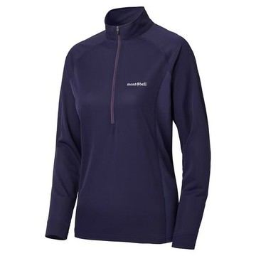 ├登山樂┤Mont-Bell Cool Ls Zip Shirt女款長袖半門襟 紫 # 1114632PU