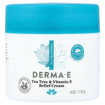 DERMA E, 茶樹和維生素 E 舒緩霜，4 盎司（113 克）