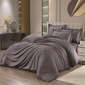 100%天絲 素色鋪棉床包兩用被  落日紫  雙人加大  被套 + 床罩 + 枕套