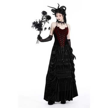 Dark in Love CW071哥特暗黑美式復古辣妹魚骨綁帶絲絨抹胸