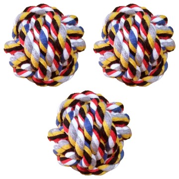 寵物夢工廠 棉繩球玩具  L(直徑9cm)  顏色隨機  3個