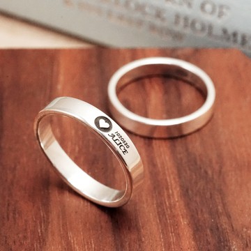 ART64 純銀 徽紋設計 經典銀戒【3mm窄版 刻字訂製】925純銀戒指 男戒 女戒