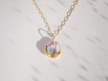 金箔花瓣珍珠項鍊 Pearl Rose Petal Freshwater keshi 珍珠，金箔，14Kgf