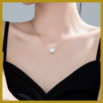 【通體鈦鋼】裸鏈珍珠爐內真金項鏈 ins網紅鎖骨鏈