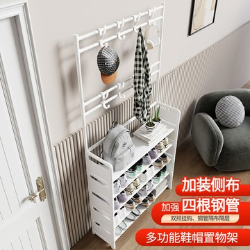 鞋架簡易多層家用落地壹體式鞋帽架客廳臥室掛包架門口置物鞋架子