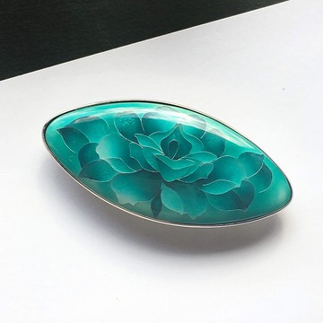 玫瑰景泰藍胸針【翡翠翡翠】純銀包絲景泰藍