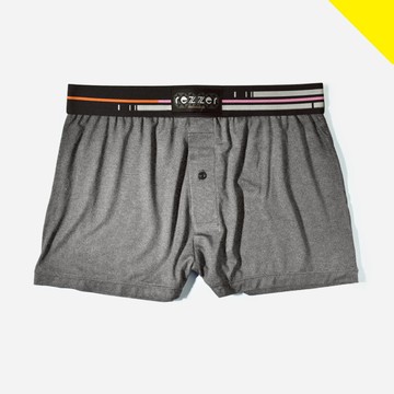 短版平口褲 ▶萬花筒-粉橘 深花灰【超細纖維】