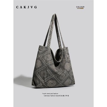 CAKJVG原創小眾高級感托特包2025新款帆布休閑單肩包大容量腋下包