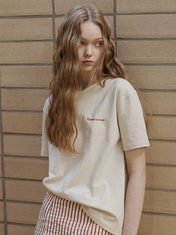 Cozy Solid T-Shirt (L) [Beige]
