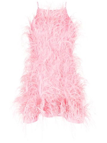 Cult Gaia - Shannon ostrich feather dress - women - Ostrich Feather/Viscose - XS - Pink