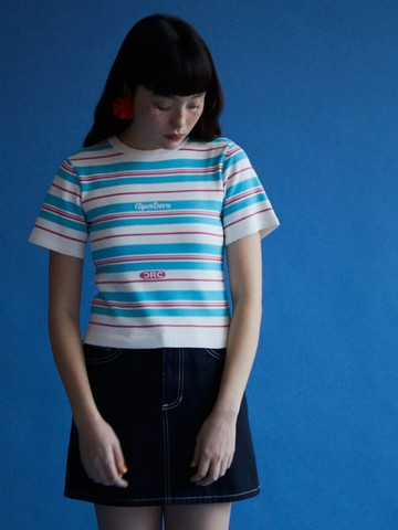 Aperture Print Knit Top_White