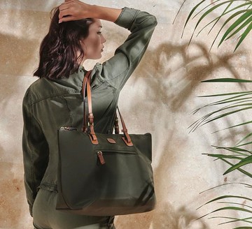 【BRIC' S】X collection 中尺寸 肩背旅行袋(附小側背包) 橄欖綠