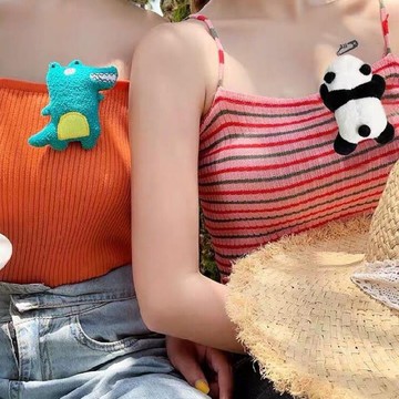 胸針情侶款造型一對可愛毛絨萌物小恐龍胸飾韓版潮流衣服包包日系1入