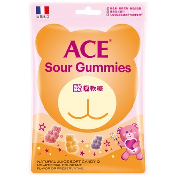 ACE 酸Q熊軟糖 五種綜合水果口味 無添加色素、香料、防腐劑 法國進口  220g  1袋