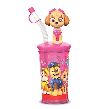 PAW PATROL 汪汪隊立大功 吸管水杯 附糖果  1個  顏色隨機  300ml