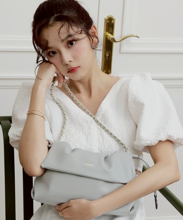 雙背帶掀蓋束口變型鏈帶肩背斜背包-微風晨藍-漫柔系列 (BZ96422-39)