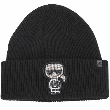 KARL LAGERFELD K/IKONIK 反褶混紡貼鑽羊毛帽-2款可選