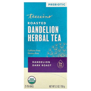Teeccino, 有機烘焙草本茶，蒲公英深度烘焙，無因，25 包茶包，5.3 盎司（150 克）