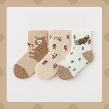 【3雙裝】新款秋冬兒童保暖襪可愛卡通純棉男女大中童中筒襪子
