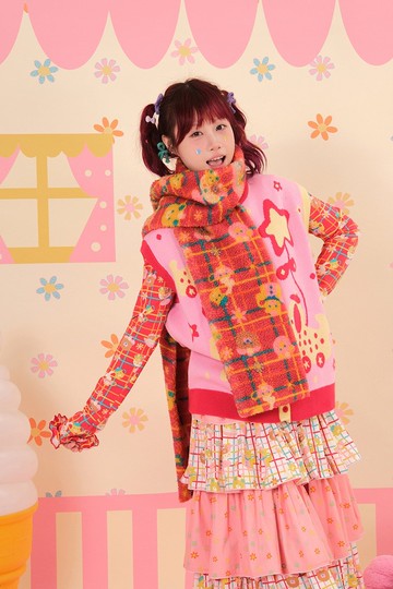 昭和甜品屋羊羔絨圍巾 可愛日系保暖配飾