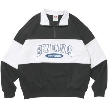 BEN DAVIS 25780058-01 PLAYERS HALF ZIP SWEAT 半拉鍊 大學T (黑色)