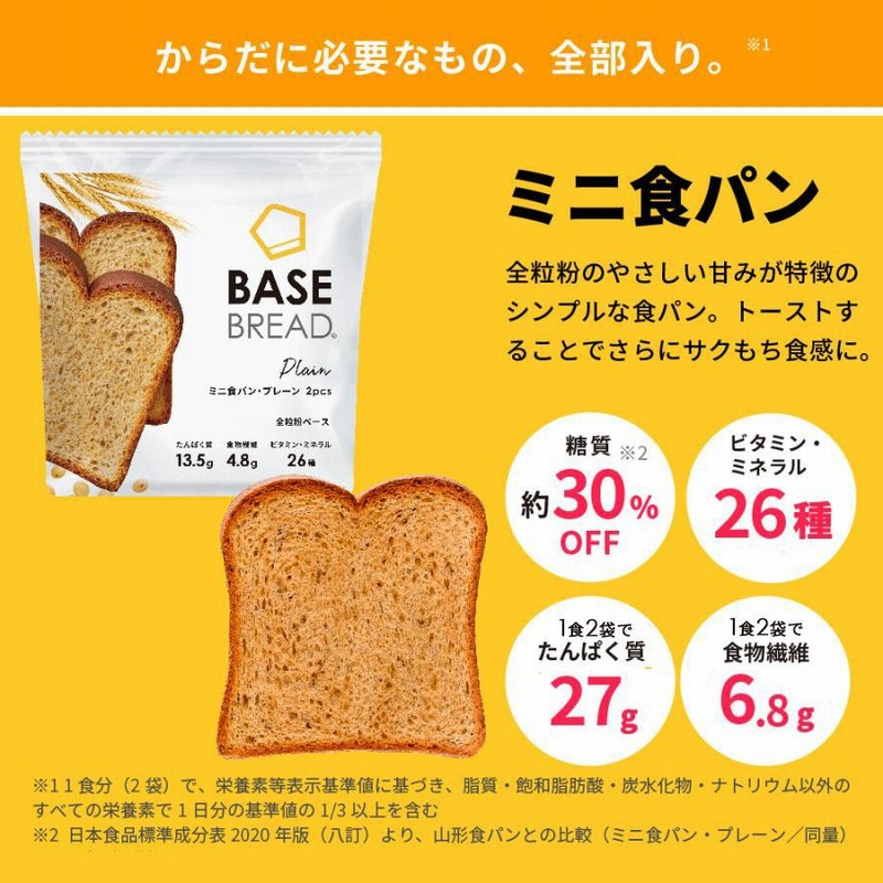 食パン ベースブレッド ミニ食パンプレーン 16袋 ダイエット食品 置き換え