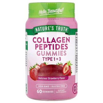 Nature's Truth, 膠原肽軟糖，1 型+3 型，美味草莓味，60 粒