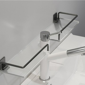 免運 開立發票 公司貨 浴室收納架 廠家亞克力龍頭置物架家用衛生間免打孔壁掛式廁所沐浴露收納架子