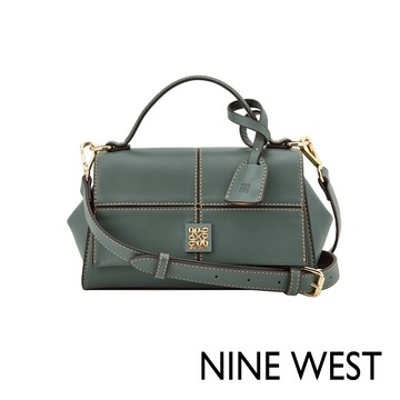 【NINE WEST】PAXTIN 格紋縫線梯形 手提 兩用包包 - 莫蘭迪綠(565821)  兩用包 側肩包 斜背包