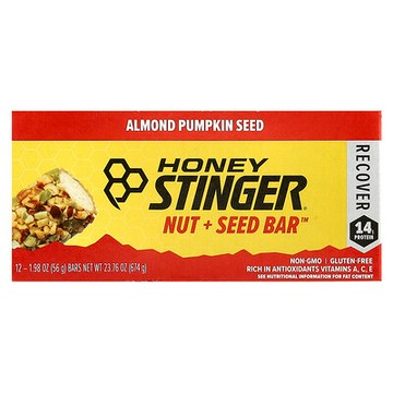 Honey Stinger, Nut + Seed Bar™，巴旦木南瓜籽，12 塊，每塊 1.98 盎司（56 克）