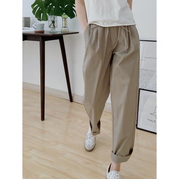 博主私服boylish風松緊腰日系直筒休閑褲清涼薄款女夏小個子2025