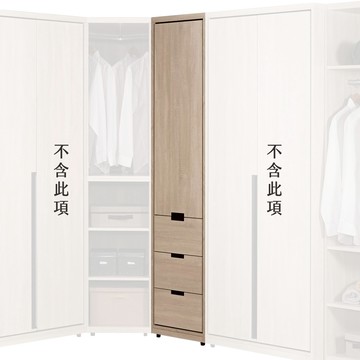 【Hampton 漢汀堡】維爾基1.5尺三抽衣櫥