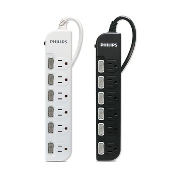 PHILIPS 《10入組》6開6座延長線 1.8M 2色可選-CHP3460