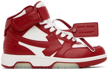 Off-White 白色 & 红色 Out Of Office 高帮运动鞋