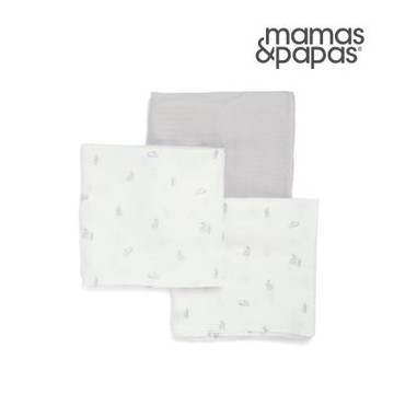Mamas & Papas Muslin紗布巾3入-月下兔影