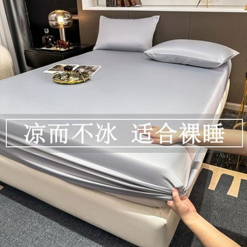 【台灣出貨】牀笠水洗冰絲牀套罩純色防塵防滑輕奢四季通用牀笠罩單件牀笠宿舍防水床包  機洗水洗 雙人床包 單人床包