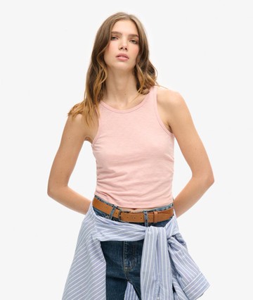 Superdry Women's Ladies Slim Fit Ruched Tank Top, Pink, Size: 12 Size: 8