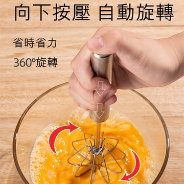 【荷生活】不鏽鋼半自動打蛋器 奶油打發器 迷你攪拌器