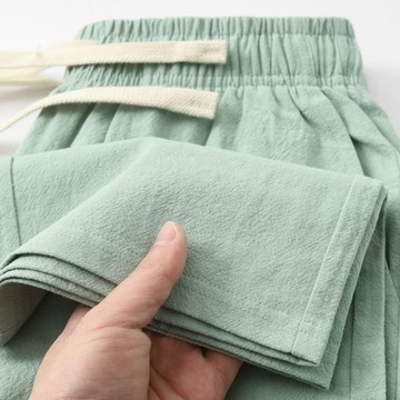 棉麻寬褲 亞麻褲 闊腿褲 亞麻棉麻直筒休閒褲男2025春夏薄款深灰色寬鬆垂感運動褲子女 長褲 寬褲 MJJ4