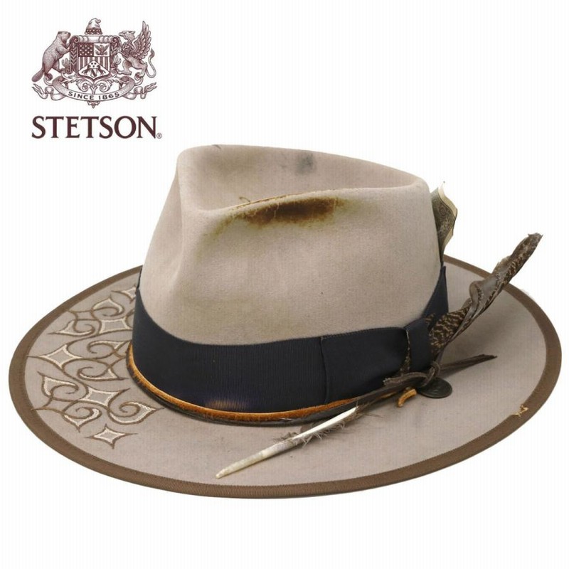 STETSON ハット 帽子 高級 中折れハット 伝統工芸 アイヌ民族 帽子 