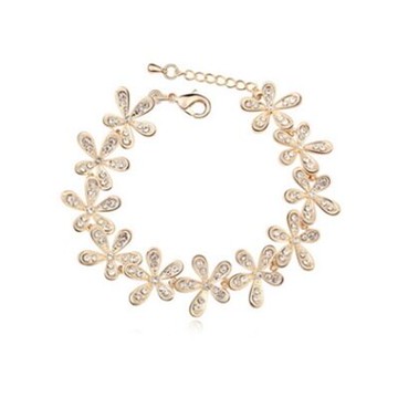 玫瑰金純銀手鍊 水晶手環-時尚氣質笑顏如花情人節生日禮物女飾品2色73jw110【獨家進口】【米蘭精品】