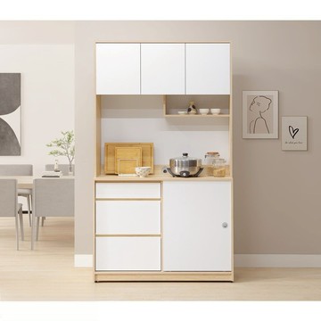 直人木業-DA北歐白楓木滑門上下廚櫃組120公分