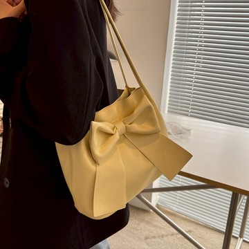 🔥臺灣出貨🔥側背包 純色大蝴蝶結單肩包 女生小清新甜美腋下包 休閒包包