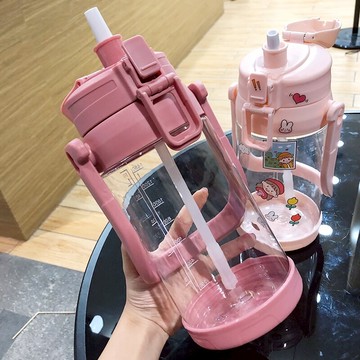 超大容量運動水杯茶杯夏天健身房塑料杯子帶吸管大號水壺水瓶